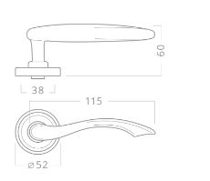ACT Rustik R - matt bronze patina - Door Handle on a Round Rose