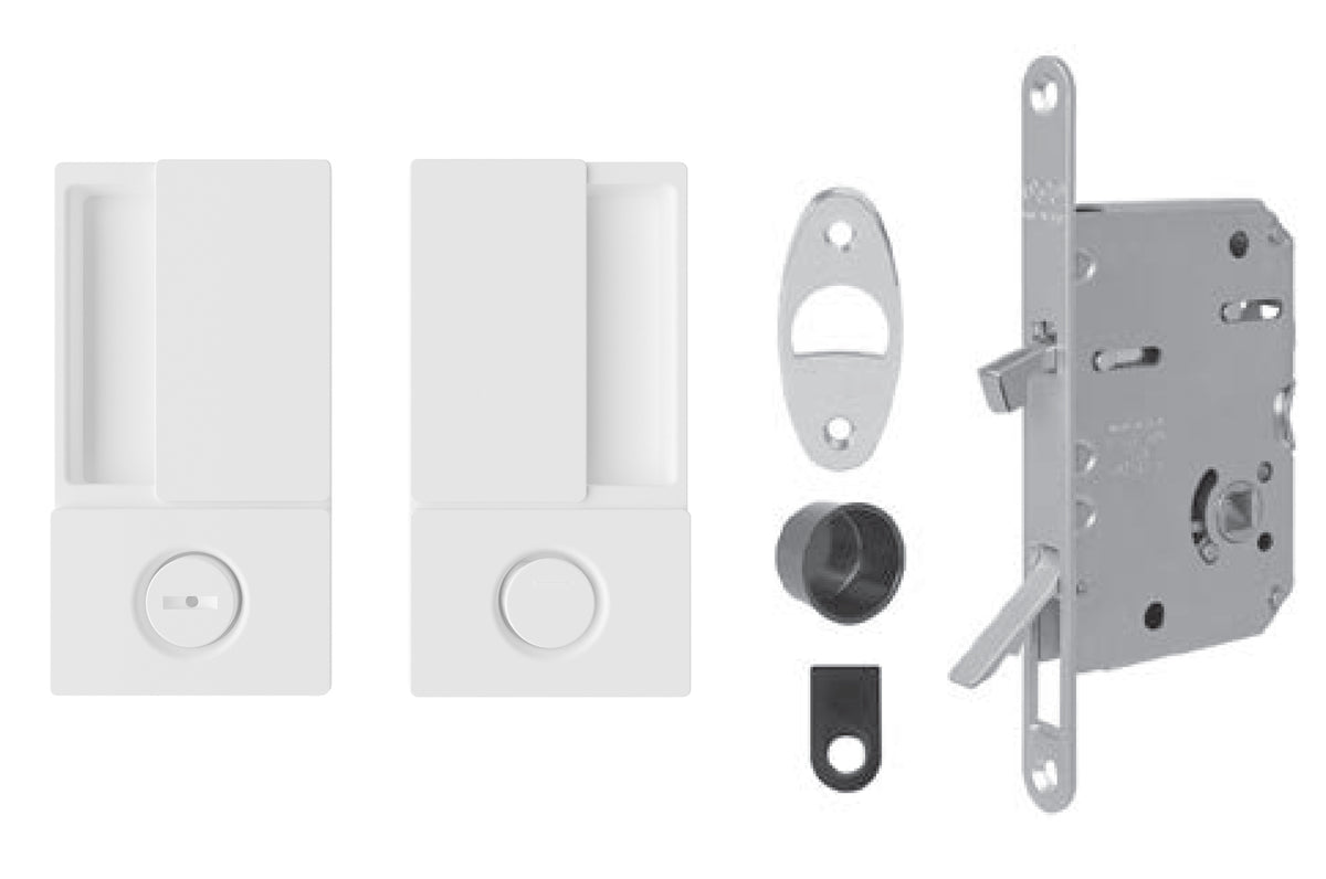 AGB - WAVE - HR WC sliding door set - shells and handles for sliding doors