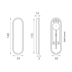 PR - Shell without hole 2648Z - Shells and handles for sliding wooden doors