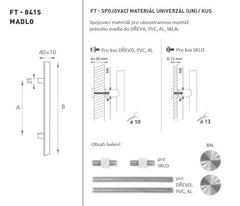 FT - HANDLE code K41S 40x10 mm UN pcs - straight