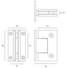 JNF - Glass hanger IN.05.307 - Various other hinges and hinges for glass doors