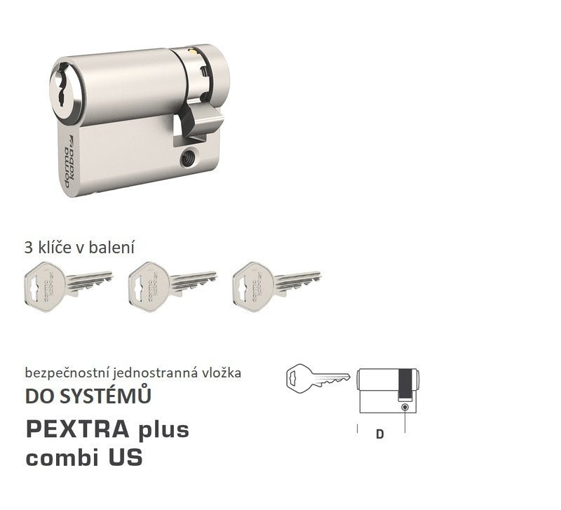 DORMAKABA DK - PEXTRA plus combi US one-sided - System safety inserts - BT3