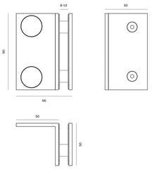 JNF - Glass holder IN.05.305 - Fittings for sliding glass doors