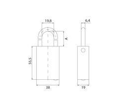 DORMAKABA DK - PENTA plus US padlock - stirrup 50 VHS 92 - Security padlocks