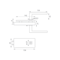 M.P MP - UNIQUE R8 - GLASS LOCK with PINA handle - without rear opening - Locks for glass doors