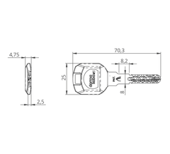 DORMAKABA DK - EXPERT plus US main key dimpled LARGE KEY clip - EXPERT keys