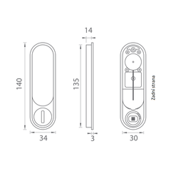 PR - Shell WC 2647Z - Shells and handles for sliding wooden doors