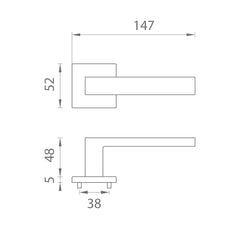 AS - TILIA - HR 5S - Handles on square rosettes