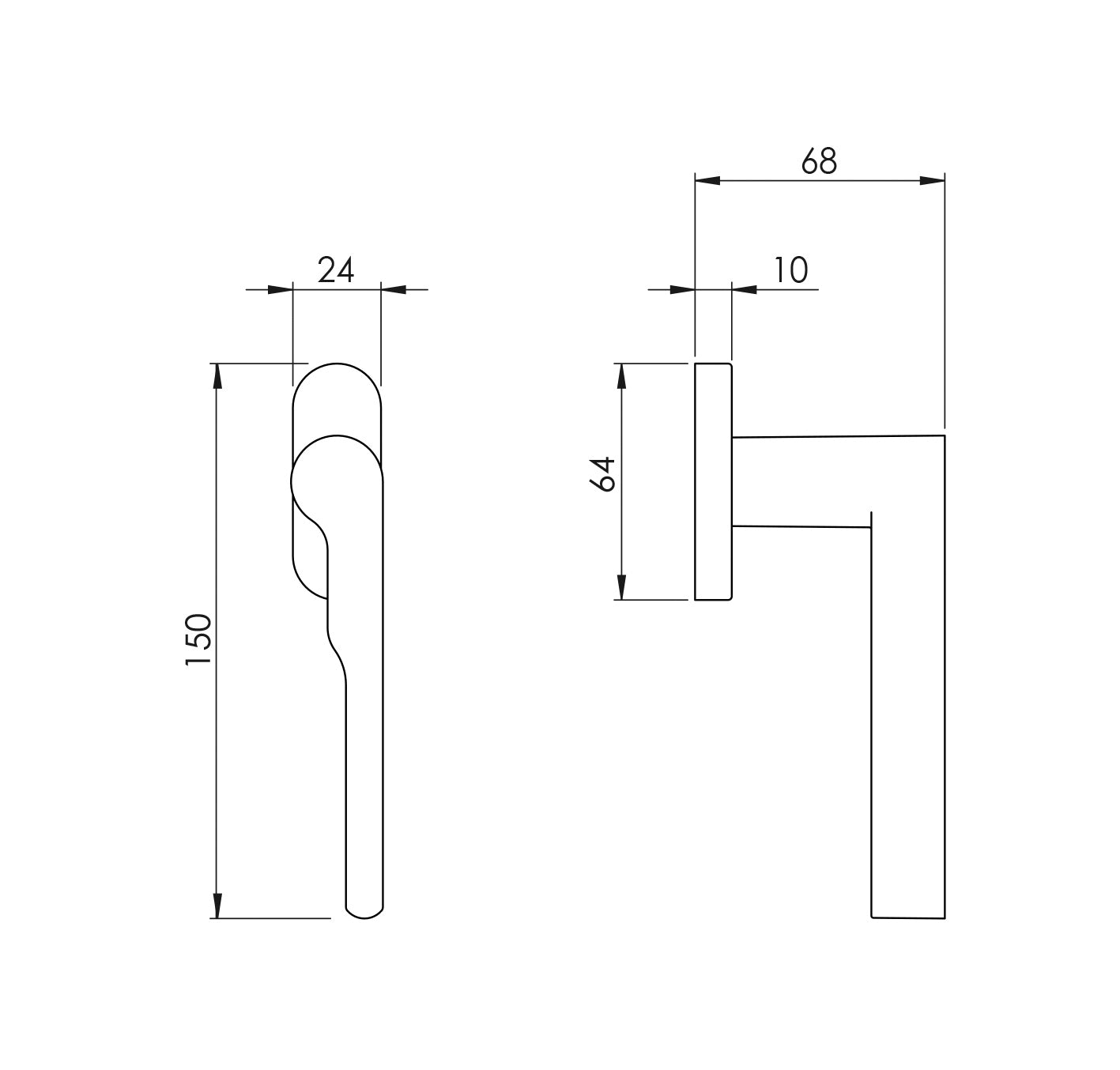 BORING - VERUM ITALY VM - DK - WIND - R - Oval handles for euro windows