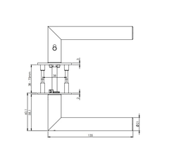 Griffwerk GK - LUCIA PIATTA S - R - S2L with locking - Handles on round rosettes