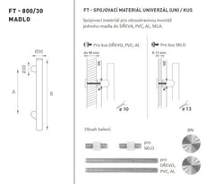 FT - HANDLE code K00 â‚¬Å¡Â¬Â¹Ã†â€™Â¦ 30 mm UN pc - Round straight handle