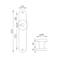 M.P MP - FIXED BALL - SO - Straight balls on oval shields