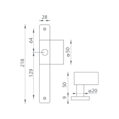 M.P MP - FIXED HANDLE offset Door Handle - USH