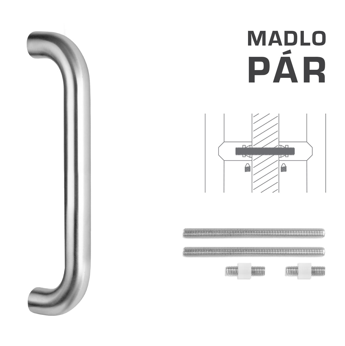 FT - HANDLE code K01 â‚¬Å¡Â¬Â¹Ã†â€™Â¦ 32 mm UN pair - Round straight handle