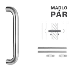 FT - HANDLE code K01 â‚¬Å¡Â¬Â¹Ã†â€™Â¦ 32 mm UN pair - Round straight handle