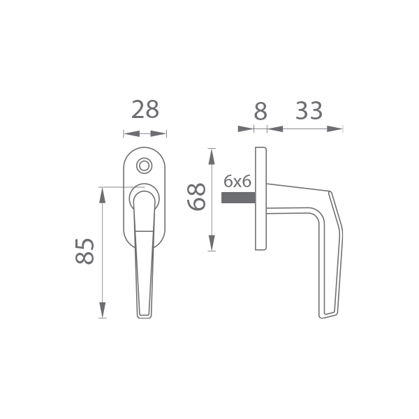 BA - LUCIA - Half olive - Semi-casts for wooden windows