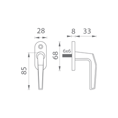 BA - LUCIA - Half olive - Semi-casts for wooden windows