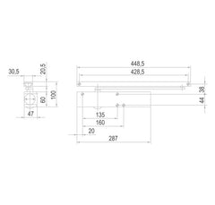 GZ - TS 5000 Self Mounting Plate - closing device with sliding bar