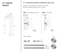 FT - HANDLE code K02 â‚¬Å¡Â¬Â¹Ã†â€™Â¦ 25 mm UN pc - Round straight handle