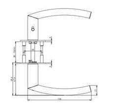 Griffwerk GK - LORITA PIATTA S - R - S2L with locking - Handles on round rosettes