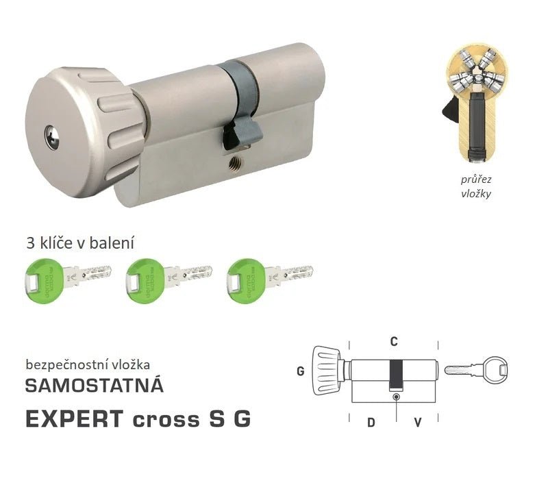 DORMAKABA DK - EXPERT cross S G - with button - Separate safety inserts - BT4