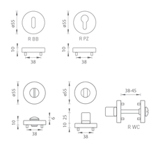 M.P MP - ROZETA Round Rosette - R