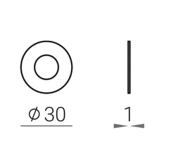 BORING - VERUM ITALY VM - ROSE - R - UNDER HANDLE 30mm - Round rosettes