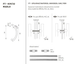 FT - HANDLE code K39 â‚¬Å¡Â¬Â¹Ã†â€™Â¦ 32 mm UN pair - Round off-set handles