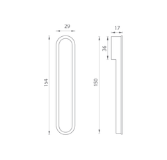 JNF - Handle for the front of the sliding door IN.16.312 - Shells and handles for sliding wooden doors
