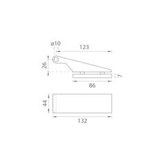 M.P MP - UNIQUE R8 - Horizontal glass hinge - pair - Horizontal hinges and hinges for glass doors