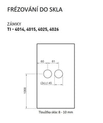 Tupai TI - LOCK for glass with handle SONIA 4026 - WC - Locks for glass doors