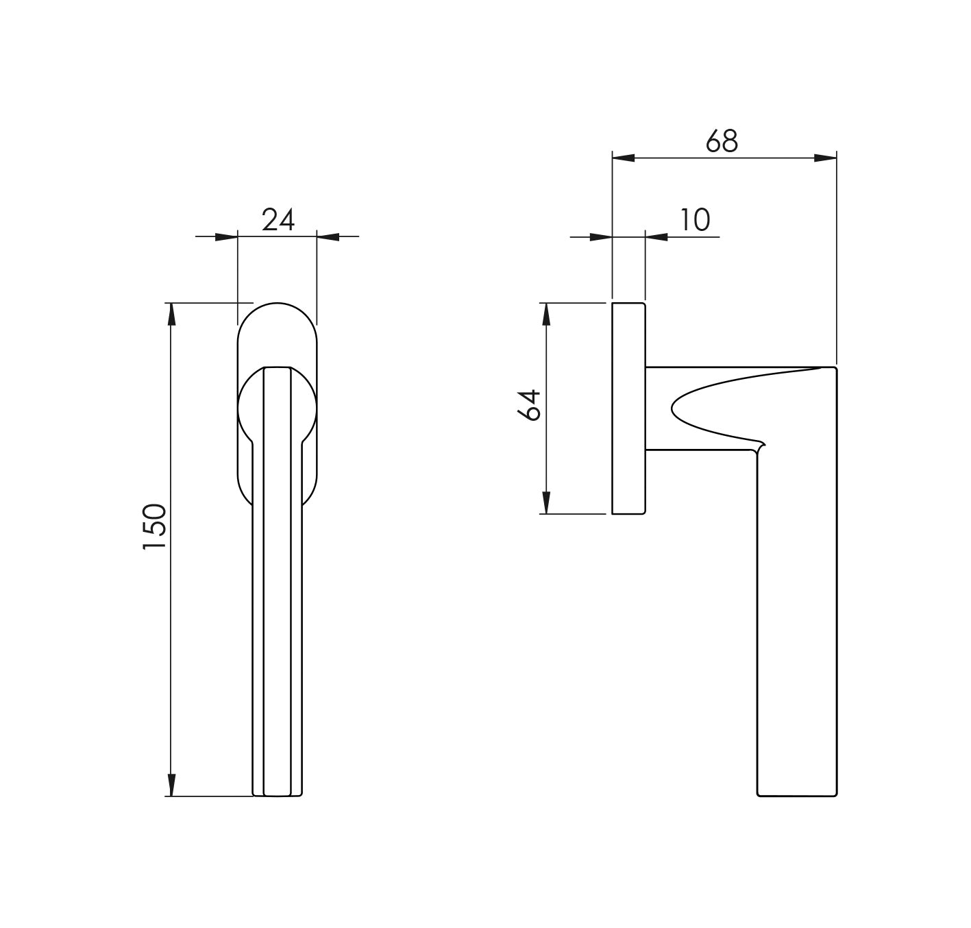 BORING - VERUM ITALY VM - DK - ATLANTA - R - Oval handles for euro windows