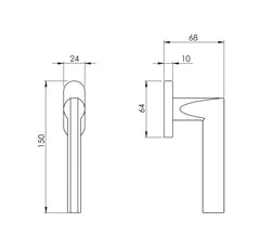 BORING - VERUM ITALY VM - DK - ATLANTA - R - Oval handles for euro windows