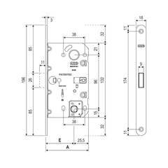 AGB - Set for revolving door WAVE - HR WC - Shells for revolving doors