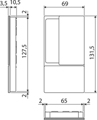 AGB - WAVE - HR WC sliding door set - shells and handles for sliding doors