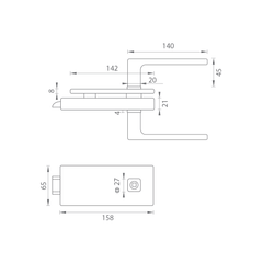 M.P MP - UNIQUE R8 - GLASS LOCK with STELLA handle - without rear opening - Locks for glass doors