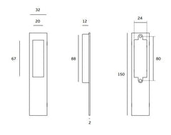 JNF - BALCONY HANDLE IN.17.122 - Square handles for wooden windows