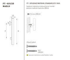 FT - HANDLE code K31 25x25 mm ST pc Door Handle