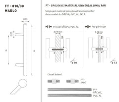 FT - HANDLE code K10 â‚¬Å¡Â¬Â¹Ã†â€™Â¦ 30 mm UN pair - Round off-set handles
