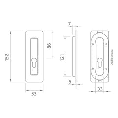 Tupai TI - Shells for sliding doors - 4181 5S - PZ - Shells and handles for sliding wooden doors
