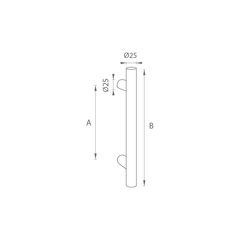 FT - HANDLE code K00 Ã‹Å“ 25 mm ST pc Door Handle