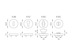 Tupai TI - ROZETA Round Rosette - R