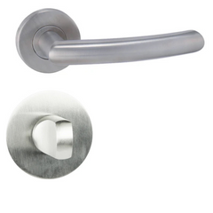 Nero R - Stainless Steel Door Handle on a Round Rose