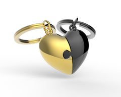 MTM - KEY RING - Double heart gold-black - Key rings