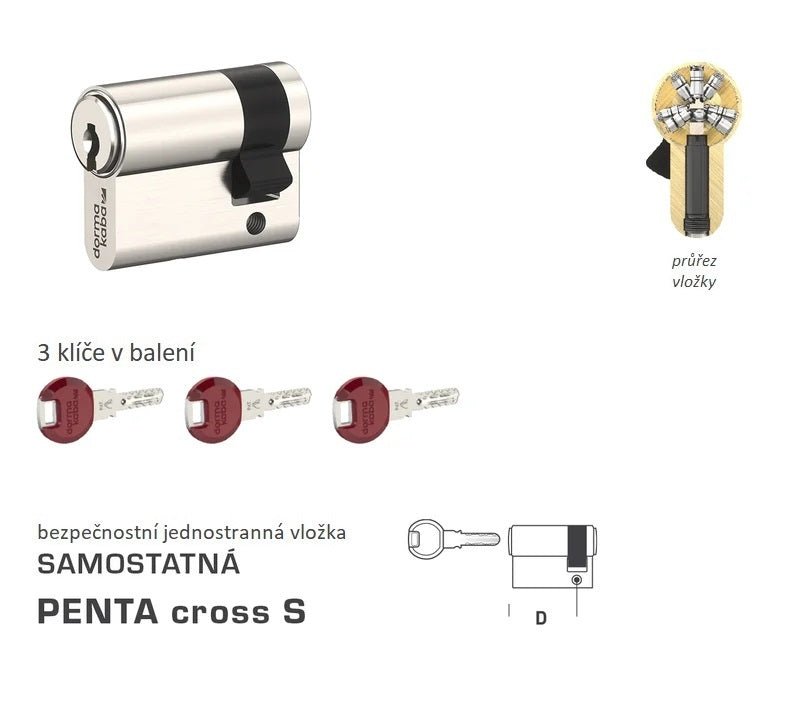 DORMAKABA DK - PENTA cross S one-sided - Separate safety inserts - BT4