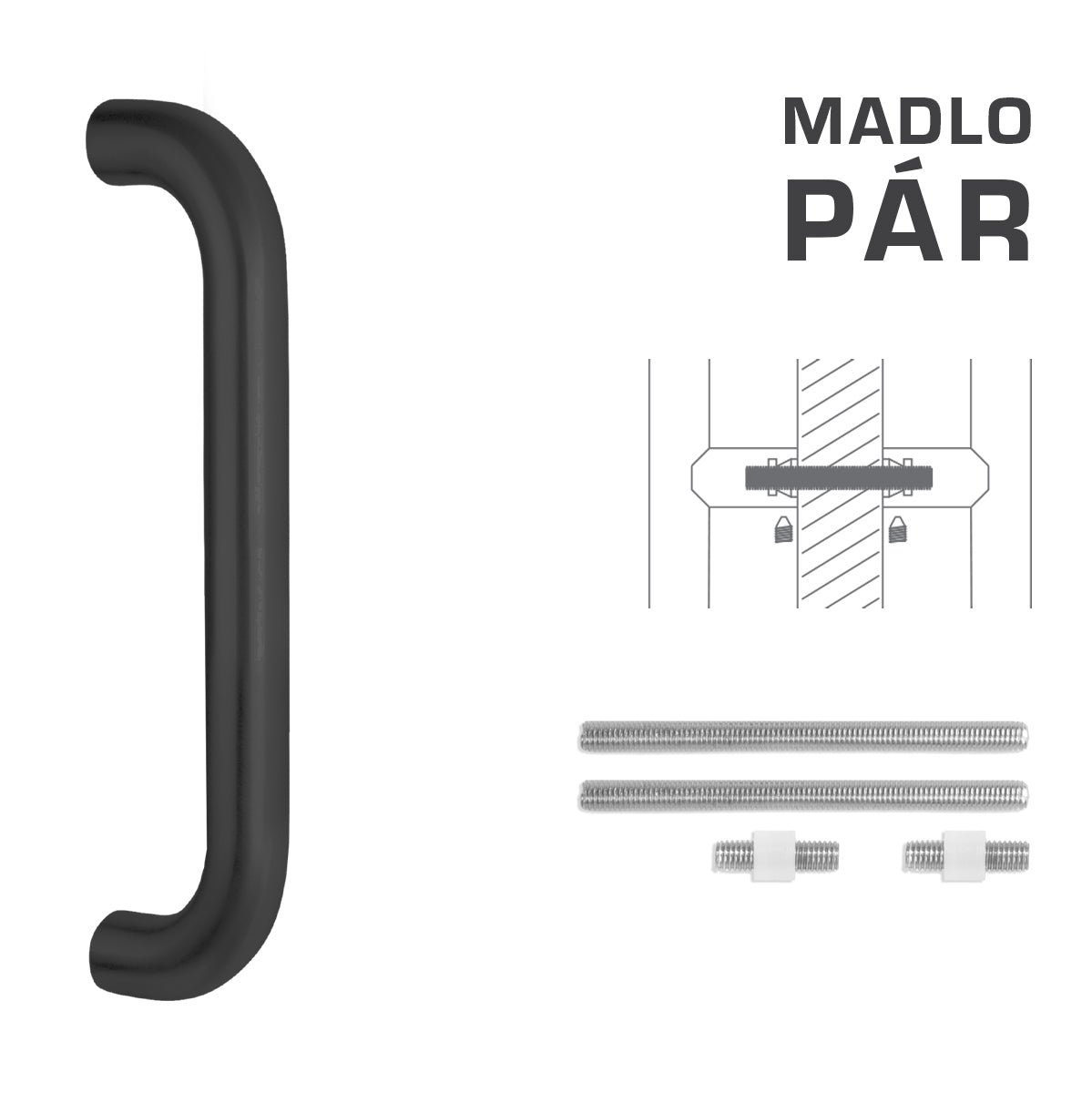 FT - HANDLE code K01 â‚¬Å¡Â¬Â¹Ã†â€™Â¦ 32 mm UN pair - Round straight handle