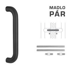 FT - HANDLE code K01 â‚¬Å¡Â¬Â¹Ã†â€™Â¦ 32 mm UN pair - Round straight handle