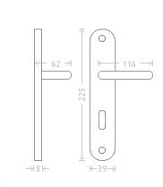 ACT Apoll - Door Handle on a Backplate - matt nickel