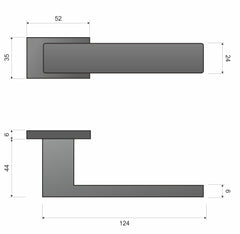 Infinity Line Apollo RT KART matt chrome M700 - Door Handle on a Square Rose