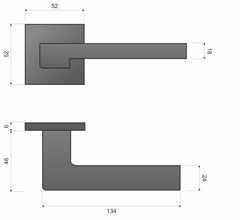 Infinity Line Astra FIT black KSA B00 - Door Handle on a Square Rose